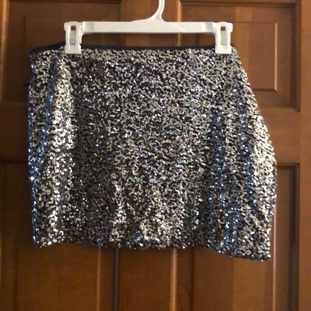 Silver glitter skirt